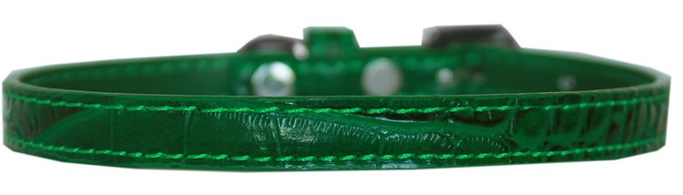 Omaha Plain Croc Dog Collar Emerald Green Size 14